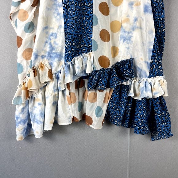 A Rare Bird Poncho Cardigan Womens One Size Ruffle Polka Dot Boho Artsy NEW* - Picture 11 of 14